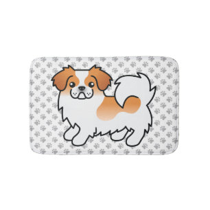 Roter Parti-Farben Tibetan Spaniel Süßer Hund & Pf Badematte