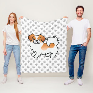 Roter Parti-Farben Tibetan Spaniel Süßer Hund & Pf Fleecedecke