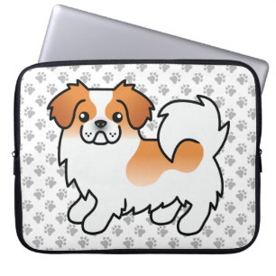 Roter Parti-Farben Tibetan Spaniel Süßer Hund & Pf Laptopschutzhülle