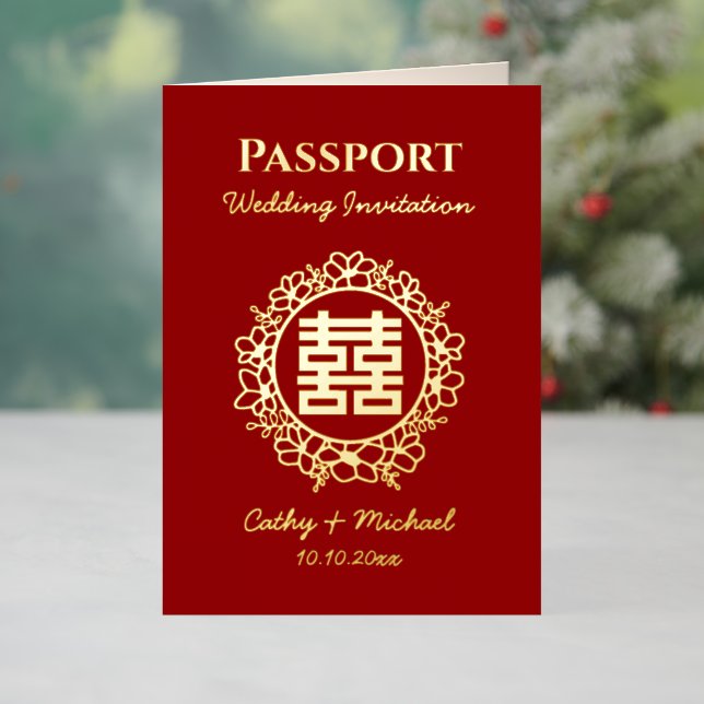 Roter Pass Logo chinesische Hochzeitseinladung (Feiertag In Situ)