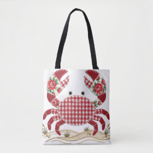 Roter Patchwork-Quilt-Krebs