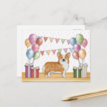 Roter Pembroke Welsh Corgi Bunter Pastell-Geburtst