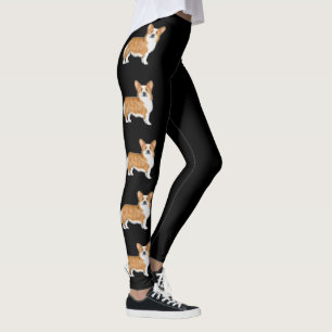 Roter Pembroke Welsh Corgi Süße Cartoon-Hunde Schw Leggings