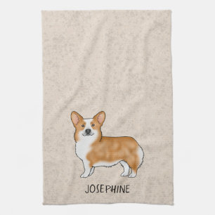 Roter Pembroke Welsh Corgi Süßer Hund Mit Benutzer Geschirrtuch