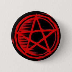 Roter Pentagram Button