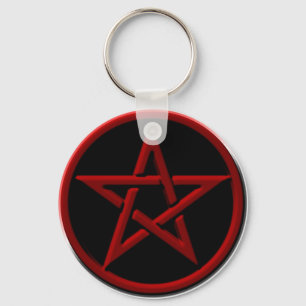 Roter Pentagram-Schlüsselanhänger Schlüsselanhänger