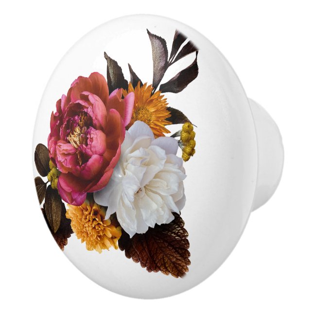 Roter Peony, BlumenBouquet Keramikknauf (Rechts)