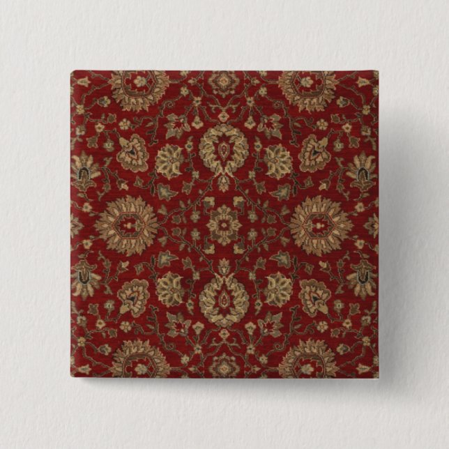 Roter persischer Scharlach-arabesken-Teppich Button (Vorderseite)