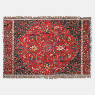 Roter persischer Teppich aus Maschhad Decke