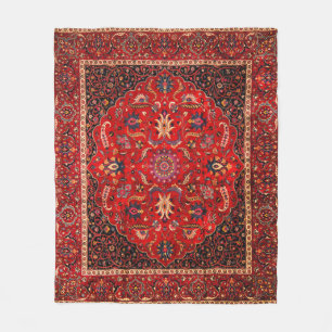 Roter persischer Teppich aus Maschhad Fleecedecke