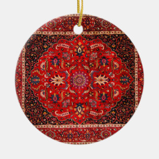 Roter persischer Teppich aus Maschhad Keramikornament