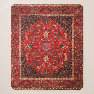 Roter persischer Teppich aus Maschhad Sherpadecke
