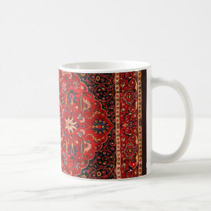 Roter persischer Teppich aus Maschhad Tasse