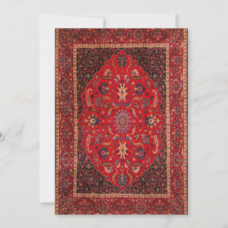 Roter persischer Teppich aus Mashhad als Flach-Fes Feiertagskarte