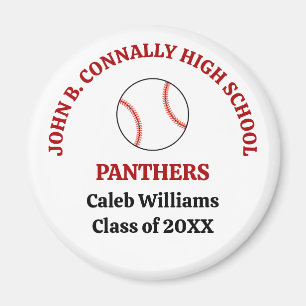 Roter personalisierter Baseballspieler der High Sc Magnet