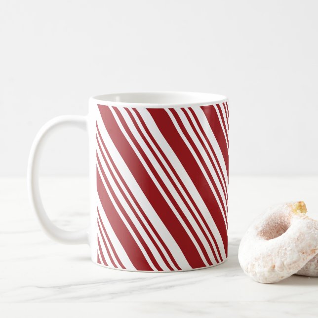Roter Pfefferminz-Streifen Kaffeetasse (Mit Donut)