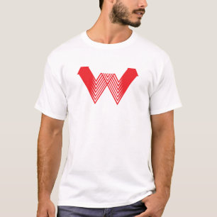 Roter Pfeil Kreative Linie W Buchstabe T-Shirt
