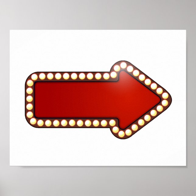 Roter Pfeil mit Lichtern Poster (Vorne)