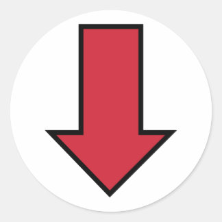 Roter Pfeil Runder Aufkleber