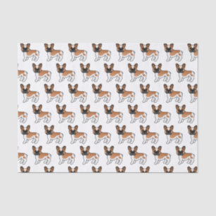 Roter Pied French Bulldogge Süßes Cartoon-Hund-Mus Seidenpapier