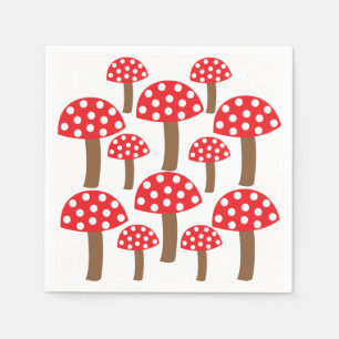 Roter Pilz Botanisch Serviette