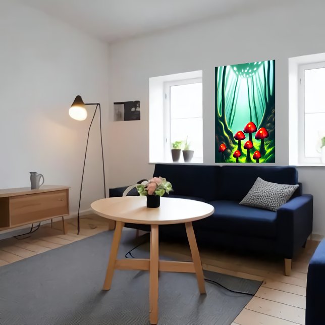 Roter Pilz im Wald | AI Art Poster (Von Creator hochgeladen)