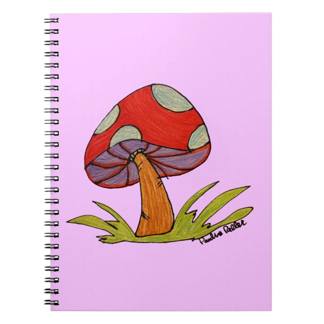 Roter Pilz mit violettem Hintergrund Notizblock (Vorderseite)