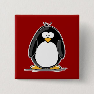 Roter Pinguinknopf Button