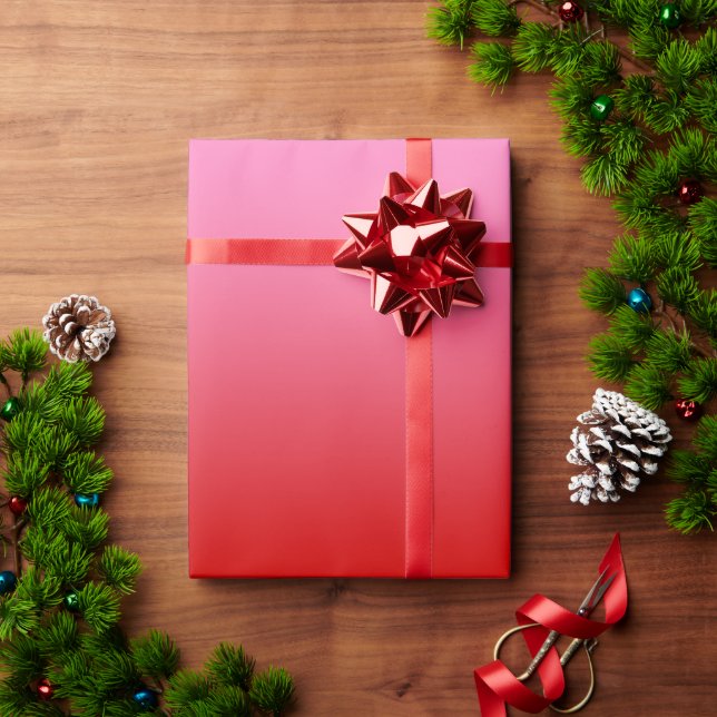Roter Pinker Farbverlauf Ombré #2 Geschenkpapier (Feiertagsgeschenk)