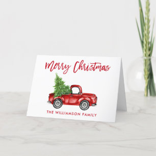 Roter Pinsel Schrift Vintage-LKW Weihnachten gefal