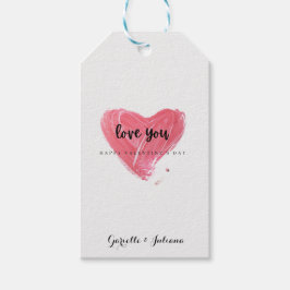 Roter Pinselstrich Herz Valentinstag Geschenkanhänger