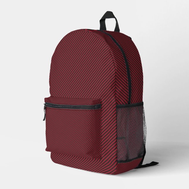 Roter Pinstrip Bedruckter Rucksack (Rückseitige Ecke Rechts)