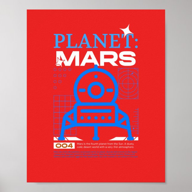 Roter Planet Mars Poster (Vorne)