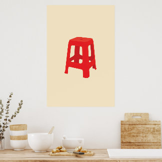Roter Plastik-Hocker-Druck Poster