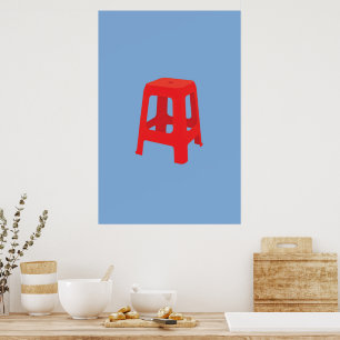Roter Plastik-Hocker-Druck Poster