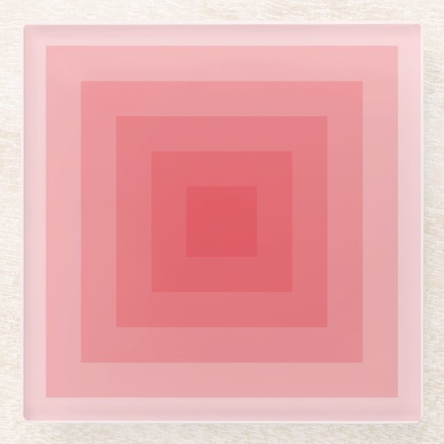 Roter Platz Geometrisch Glasuntersetzer (Vorderseite)