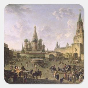 Roter Platz, Moskau, 1801 Quadratischer Aufkleber