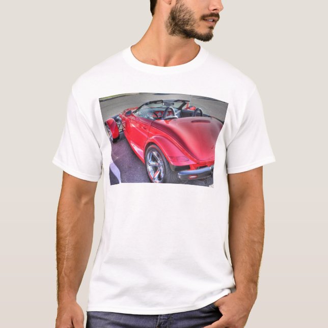 Roter Plymouthprowler-coole Auto-Autos Retro T-Shirt (Vorderseite)