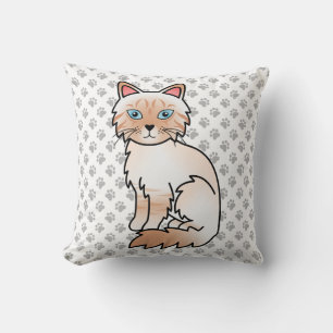Roter Point Tabby Birman / Ragdoll Süße Katze & Pf Kissen