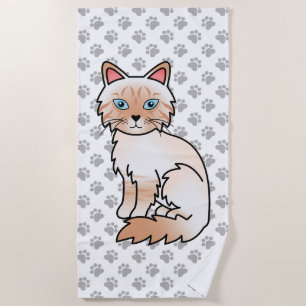 Roter Point Tabby Birman / Ragdoll Süße Katze & Pf Strandtuch