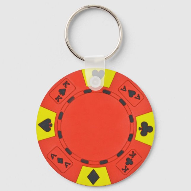 Roter Poker Chip Schlüsselanhänger (Vorderseite)