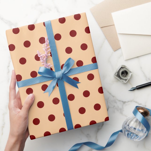 Roter Polka-Punkt Geschenkpapier (Schenken)