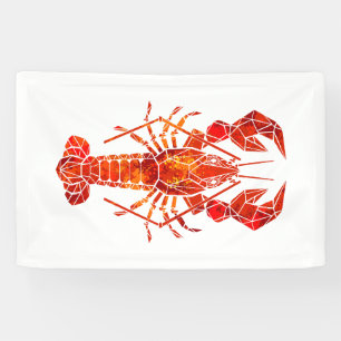 Roter polygonal Hummer Banner