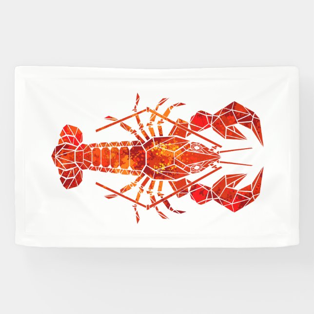 Roter polygonal Hummer Banner (Horizontal)