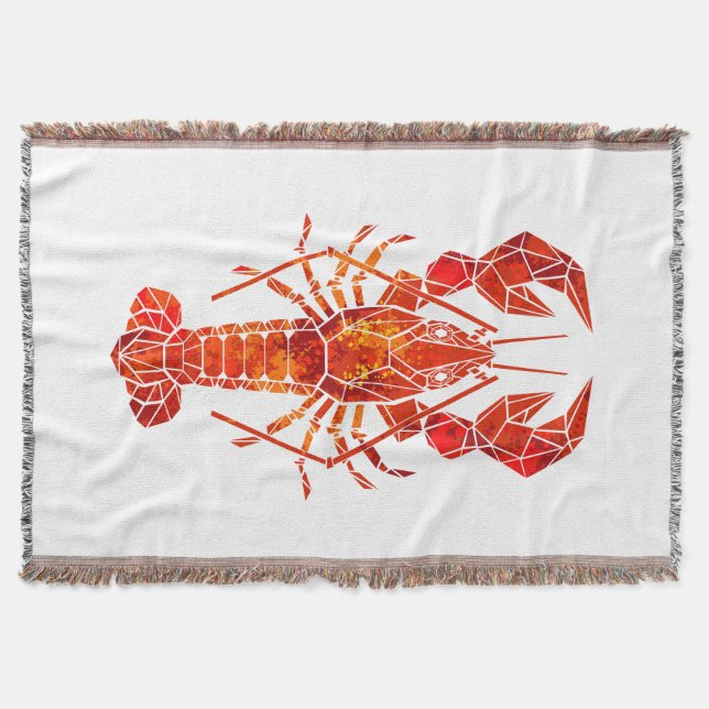 Roter polygonal Hummer Decke (Vorderseite)