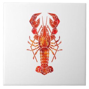 Roter polygonal Hummer Fliese