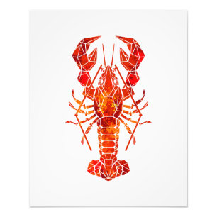 Roter polygonal Hummer Fotodruck