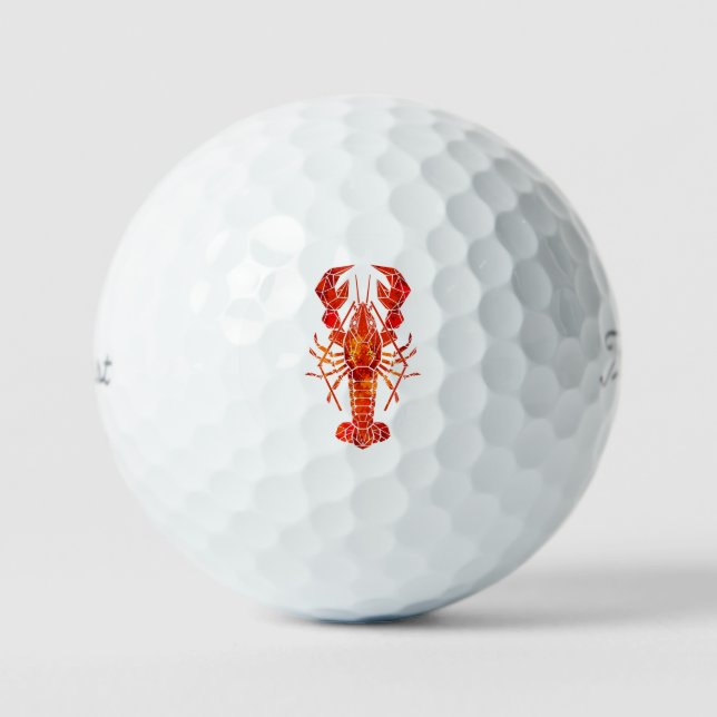 Roter polygonal Hummer Golfball (Vorderseite)