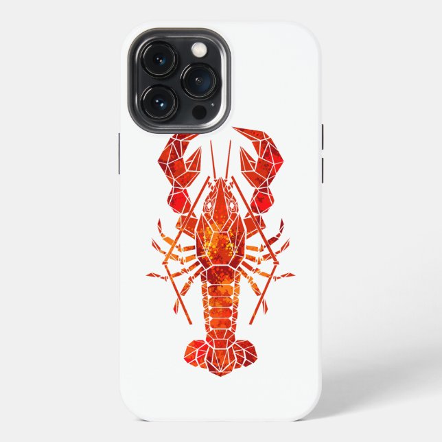 Roter polygonal Hummer iPhone Hülle (Rückseite)