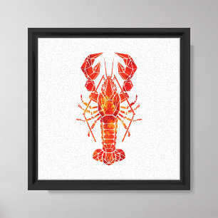 Roter polygonal Hummer Leinwanddruck
